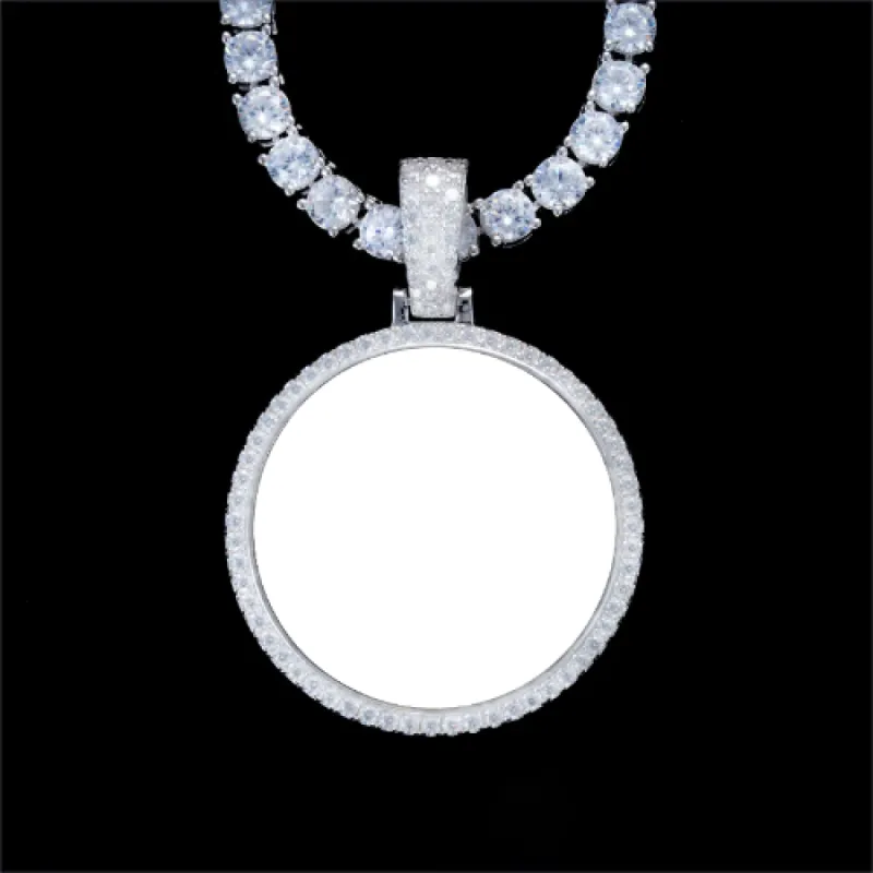 925S & VVS Moissanite 3D Circle Custom Picture Pendant sold by The GUU Shop