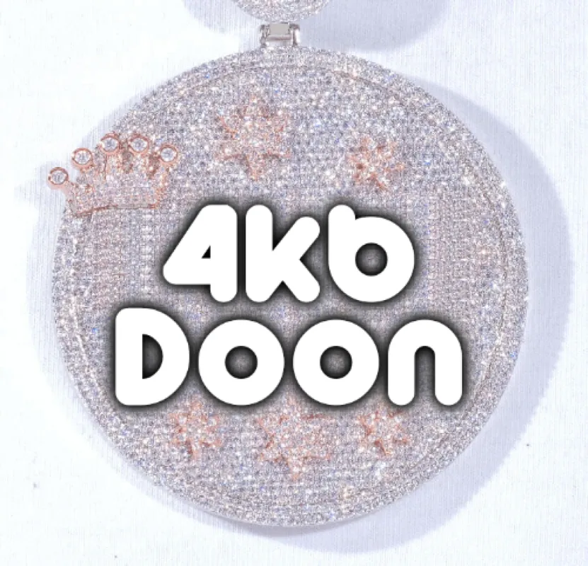 CUSTOM LETTER NECKLACE 3D BIG CROWN DISC sold by The GUU Shop