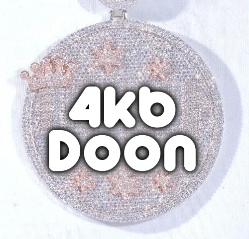 CUSTOM LETTER NECKLACE 3D BIG CROWN DISC sold by The GUU Shop