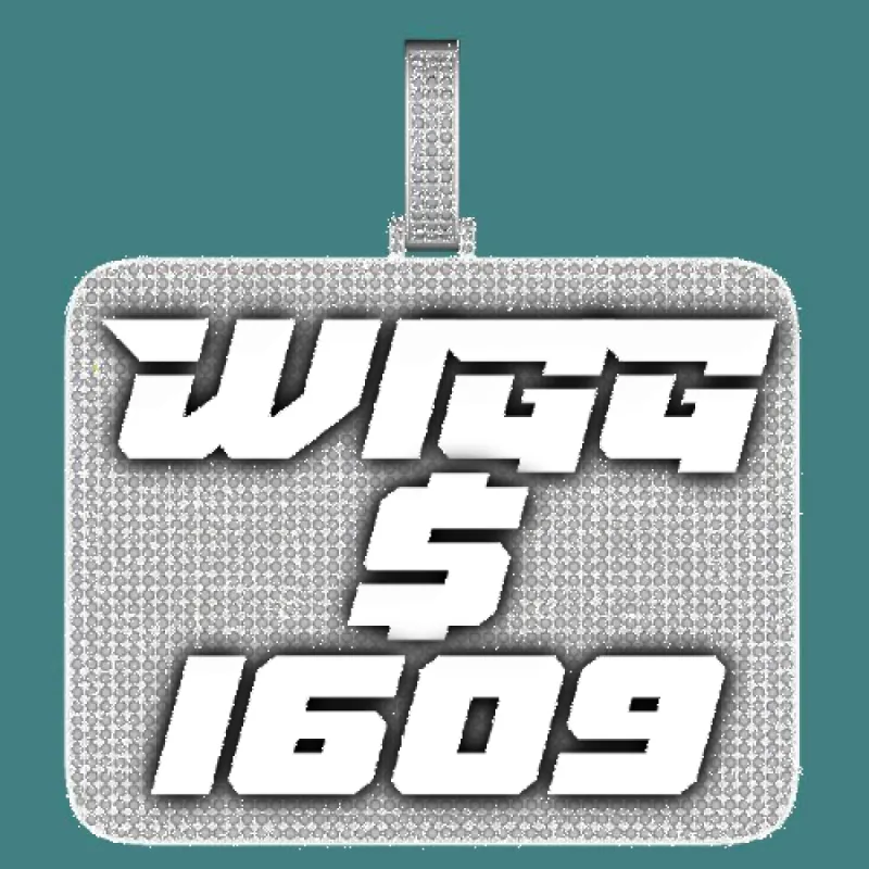 CUSTOM LETTER NECKLACE 3D BIG SQUARE sold by The GUU Shop