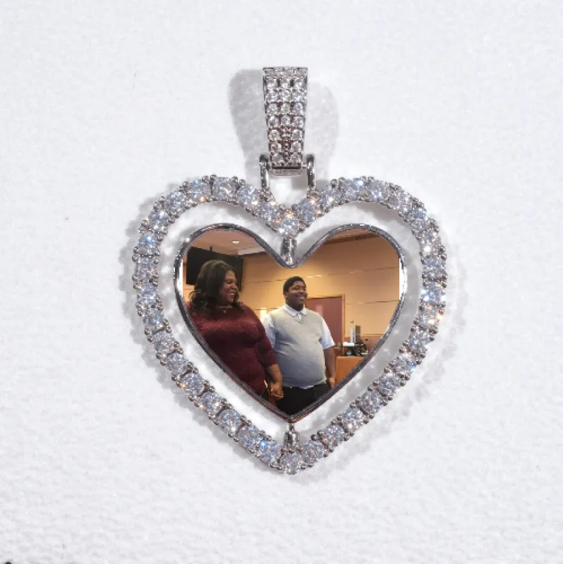 3D Spinning 2-Faced Heart Custom Picture Pendant sold by The GUU Shop