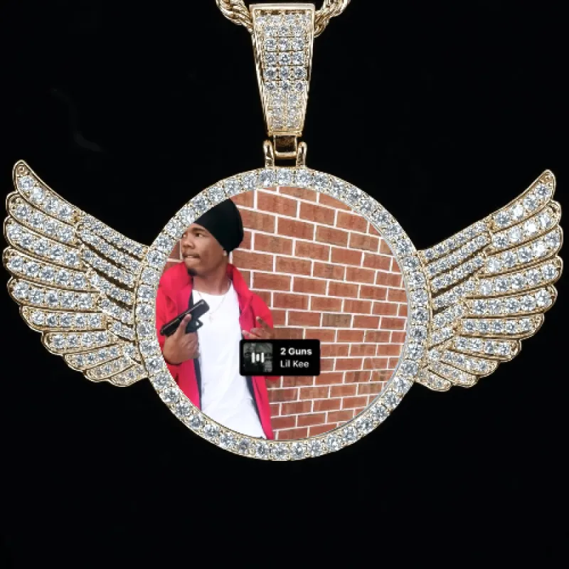 CUSTOM LETTER NECKLACE 3D BIG DISC sold by The GUU Shop