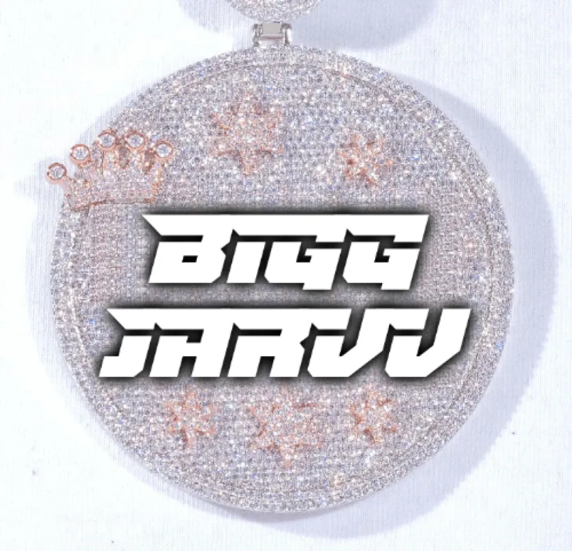 CUSTOM LETTER NECKLACE 3D BIG CROWN DISC sold by The GUU Shop