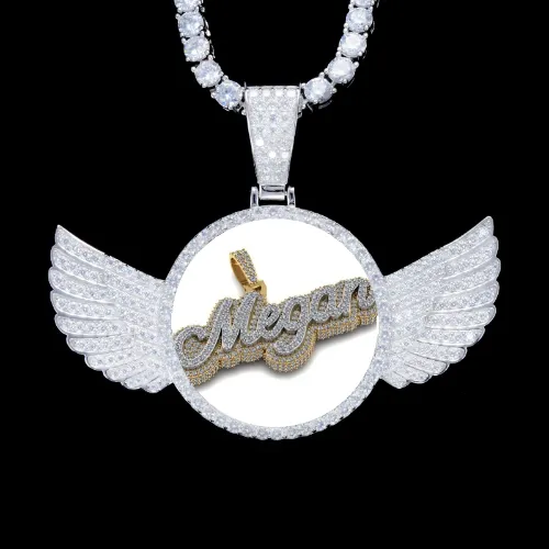 925S & VVS Moissanite 3D Wing Custom Picture Pendant sold by The GUU Shop