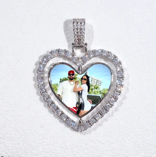 3D Spinning 2-Faced Heart Custom Picture Pendant sold by The GUU Shop