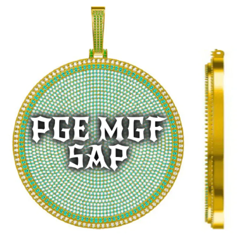 CUSTOM LETTER NECKLACE 3D BIG DISC made by The GUU Shop