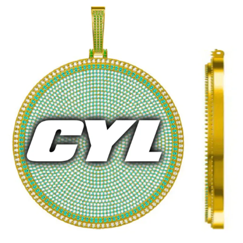 CUSTOM LETTER NECKLACE 3D BIG DISC sold by The GUU Shop