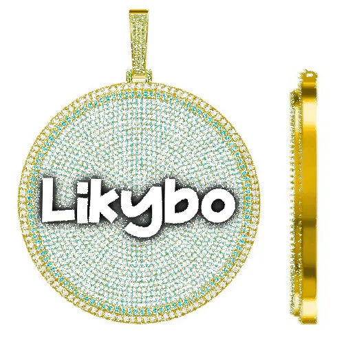 CUSTOM LETTER NECKLACE 3D BIG DISC sold by The GUU Shop