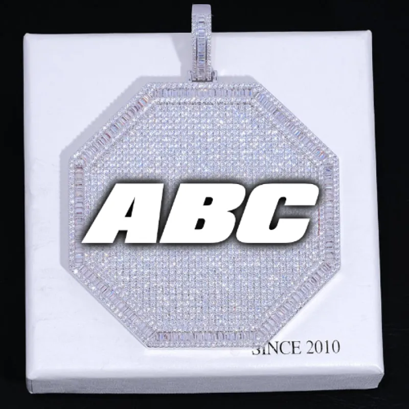 CUSTOM LETTER NECKLACE 3D BIG OCTAGON made by The GUU Shop