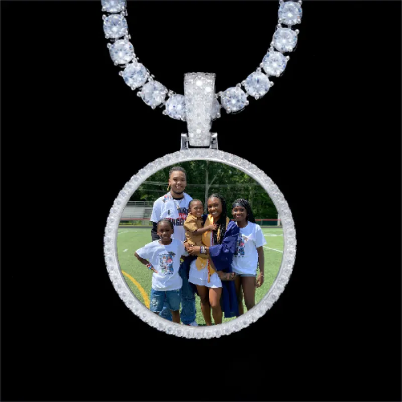 925S & VVS Moissanite 3D Circle Custom Picture Pendant sold by The GUU Shop