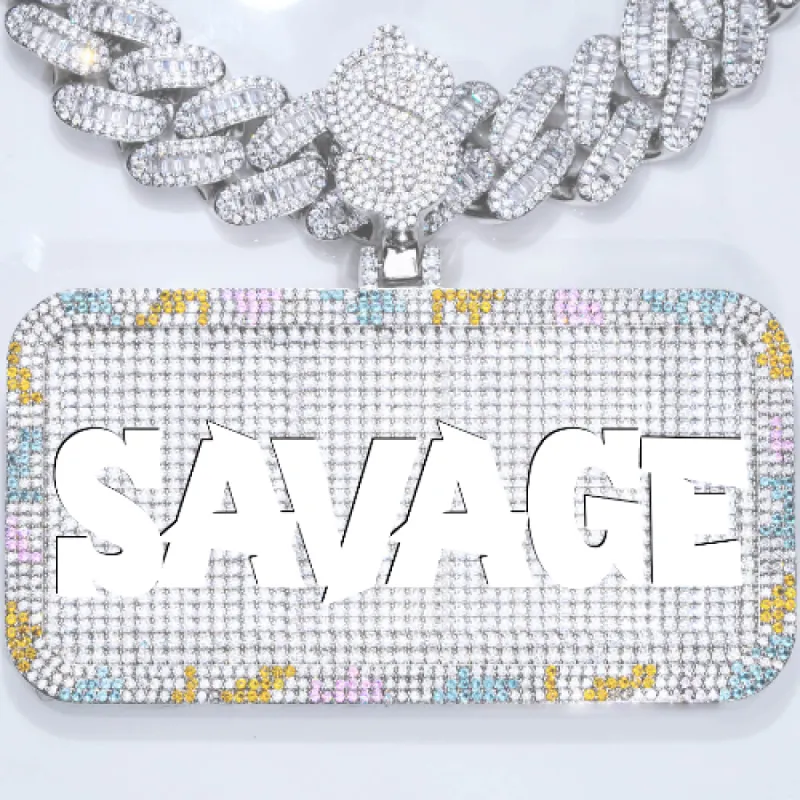 CUSTOM LETTER NECKLACE 3D COLORFUL SQUARE sold by The GUU Shop