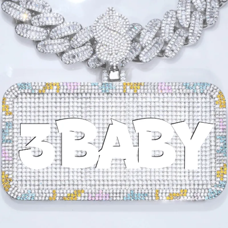 CUSTOM LETTER NECKLACE 3D COLORFUL SQUARE sold by The GUU Shop