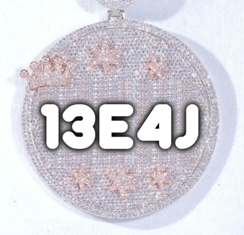 CUSTOM LETTER NECKLACE 3D BIG CROWN DISC sold by The GUU Shop