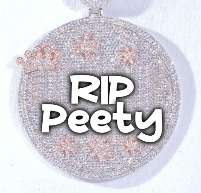 CUSTOM LETTER NECKLACE 3D BIG CROWN DISC sold by The GUU Shop