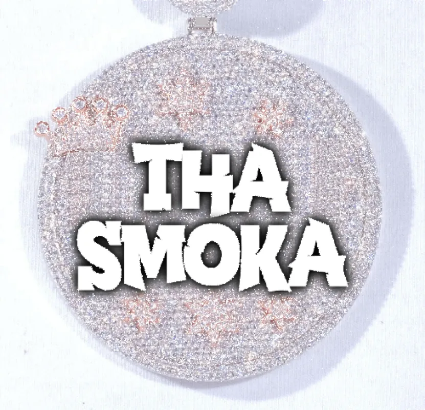 CUSTOM LETTER NECKLACE 3D BIG CROWN DISC sold by The GUU Shop