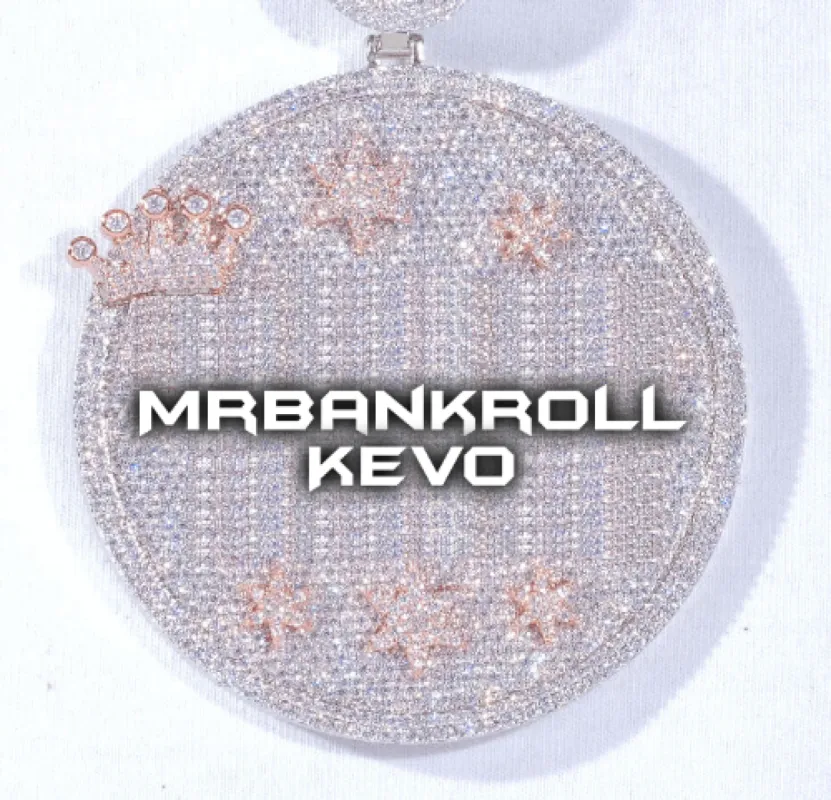 CUSTOM LETTER NECKLACE 3D BIG CROWN DISC sold by The GUU Shop