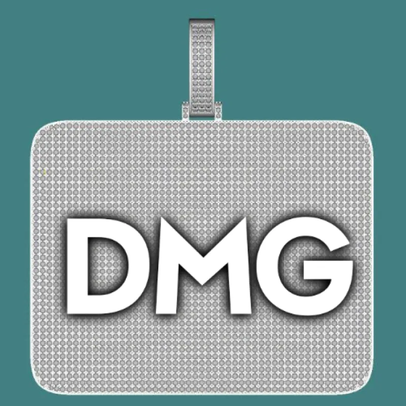 CUSTOM LETTER NECKLACE 3D BIG SQUARE sold by The GUU Shop