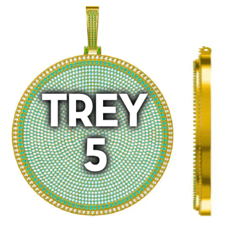 CUSTOM LETTER NECKLACE 3D BIG DISC sold by The GUU Shop