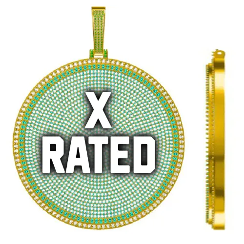 CUSTOM LETTER NECKLACE 3D BIG DISC sold by The GUU Shop