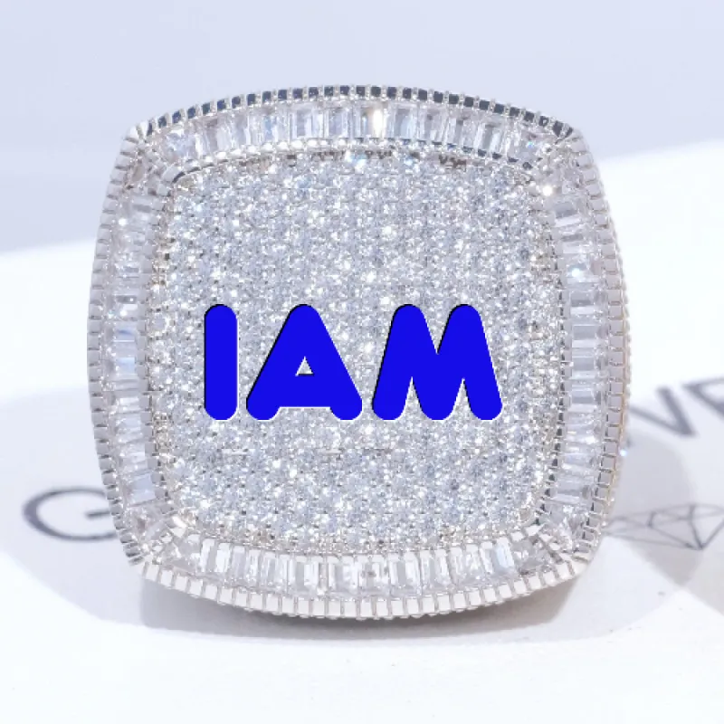 CUSTOM LETTER 3D ICED RING sold by The GUU Shop