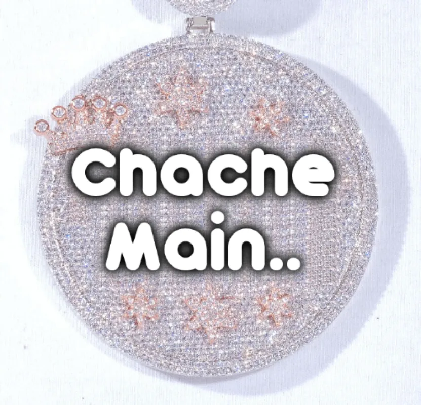 CUSTOM LETTER NECKLACE 3D BIG CROWN DISC made by The GUU Shop