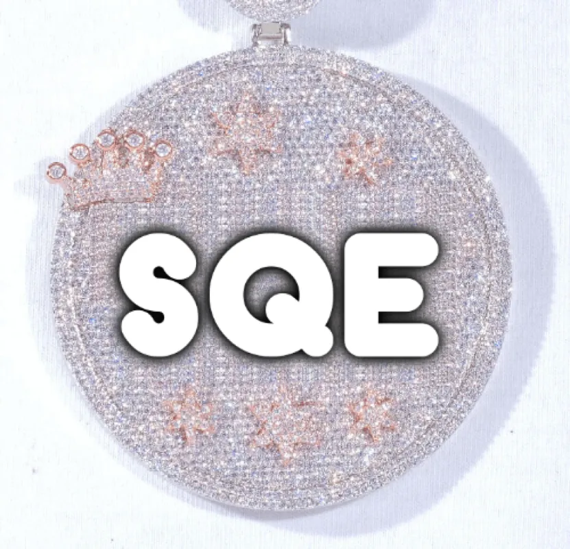 CUSTOM LETTER NECKLACE 3D BIG CROWN DISC sold by The GUU Shop