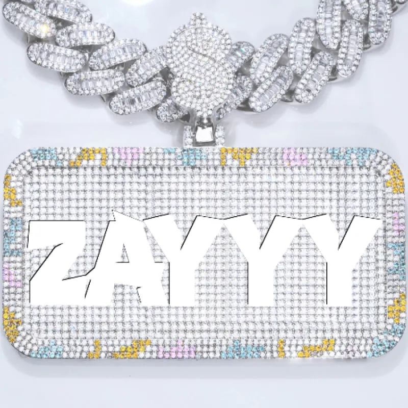 CUSTOM LETTER NECKLACE 3D COLORFUL SQUARE sold by The GUU Shop