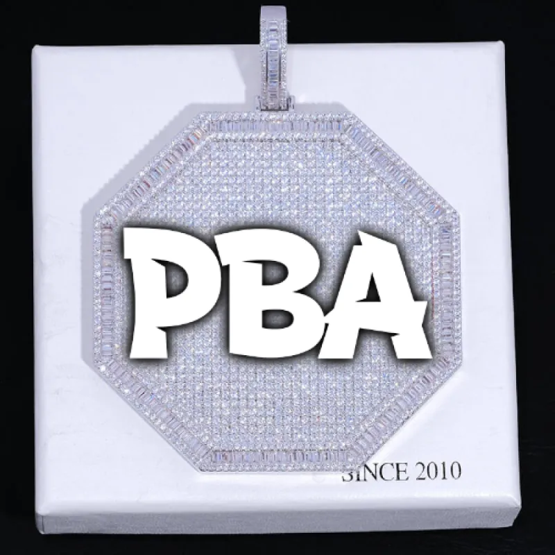 CUSTOM LETTER NECKLACE 3D BIG OCTAGON sold by The GUU Shop