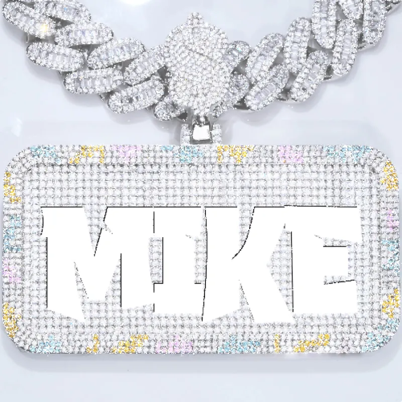 CUSTOM LETTER NECKLACE 3D COLORFUL SQUARE sold by The GUU Shop