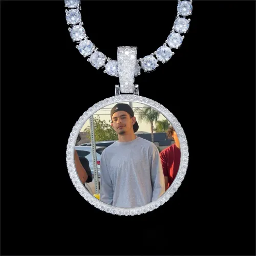 925S & VVS Moissanite 3D Circle Custom Picture Pendant sold by The GUU Shop