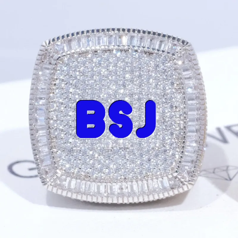 CUSTOM LETTER 3D ICED RING sold by The GUU Shop