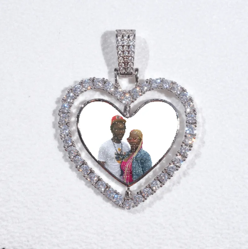 3D Spinning 2-Faced Heart Custom Picture Pendant sold by The GUU Shop