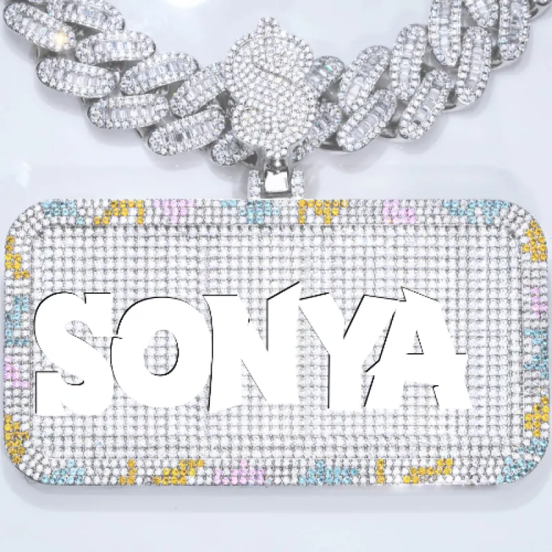 CUSTOM LETTER NECKLACE 3D COLORFUL SQUARE sold by The GUU Shop