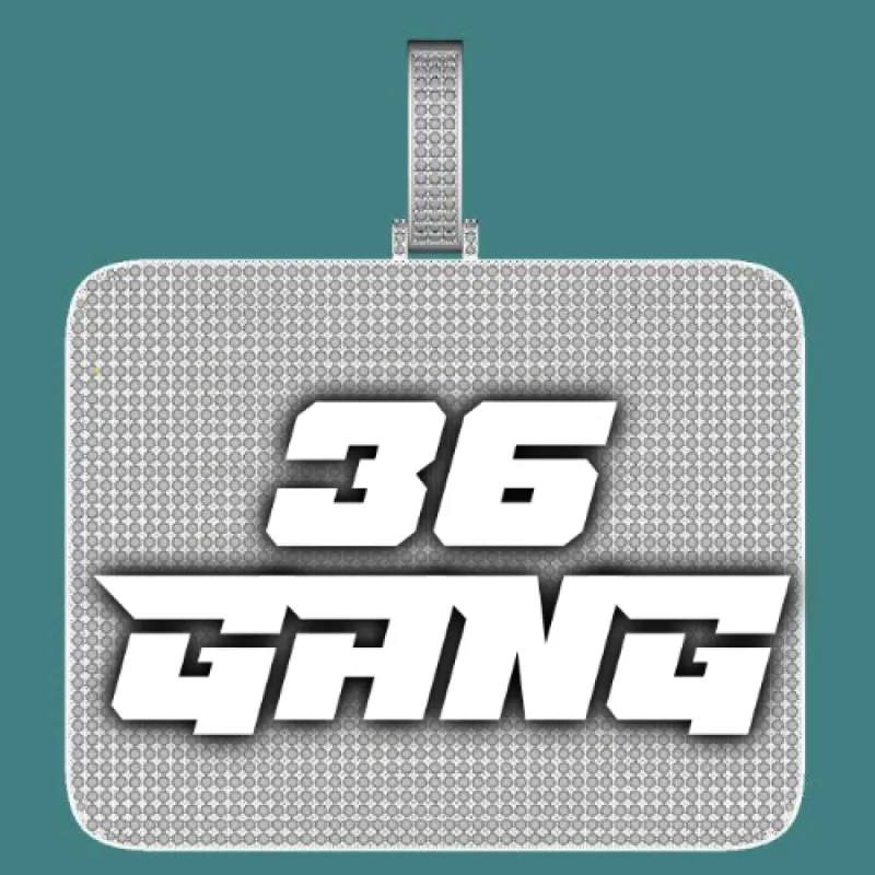 CUSTOM LETTER NECKLACE 3D BIG SQUARE sold by The GUU Shop