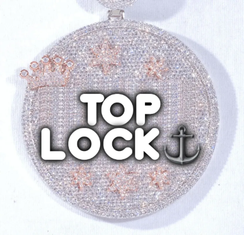 CUSTOM LETTER NECKLACE 3D BIG CROWN DISC sold by The GUU Shop