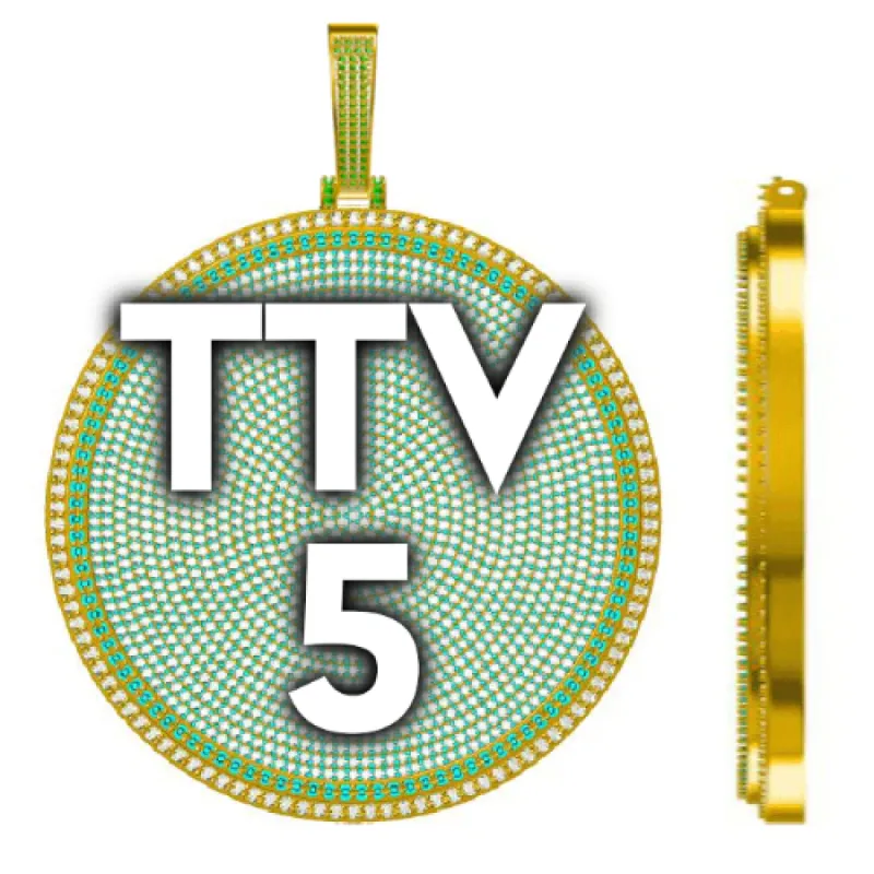 CUSTOM LETTER NECKLACE 3D BIG DISC sold by The GUU Shop