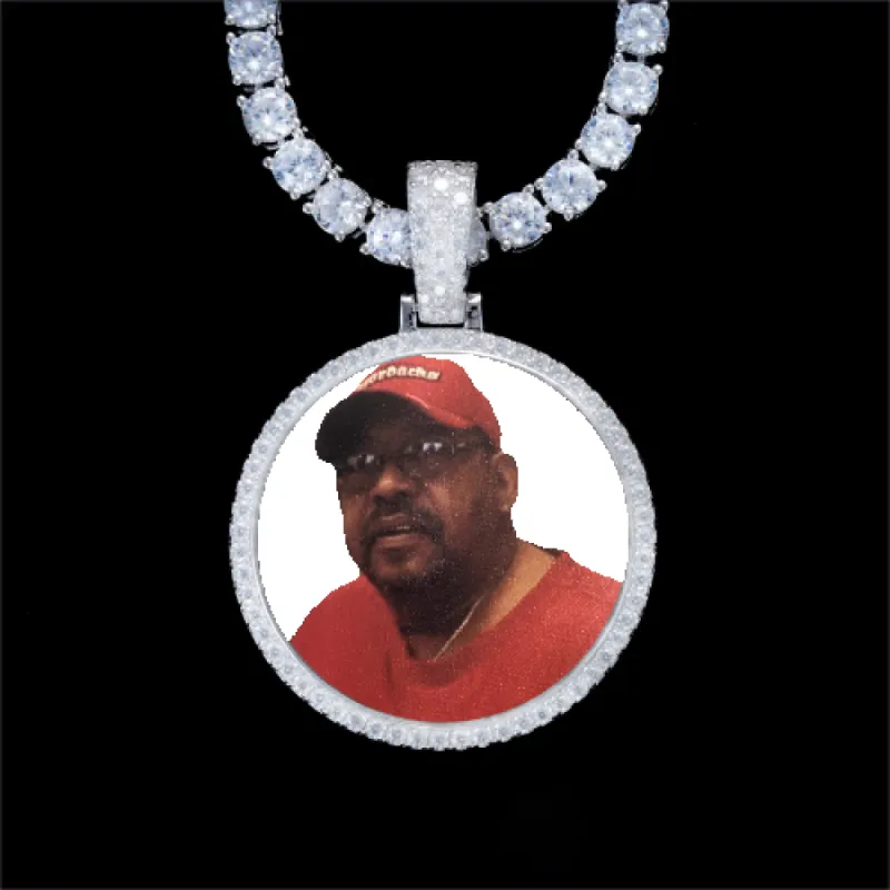 925S & VVS Moissanite 3D Circle Custom Picture Pendant sold by The GUU Shop