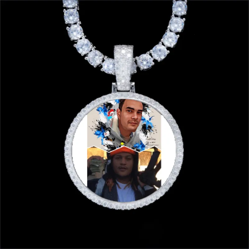 925S & VVS Moissanite 3D Circle Custom Picture Pendant sold by The GUU Shop
