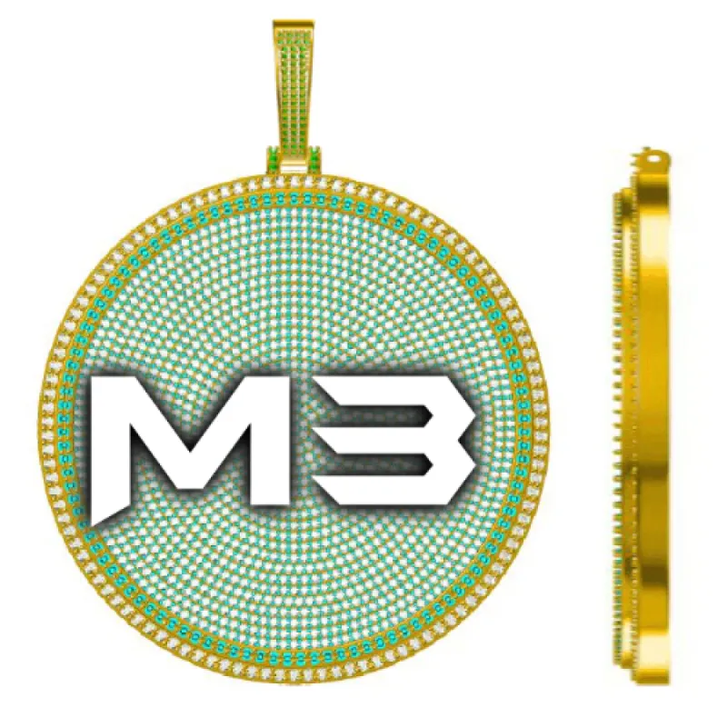 CUSTOM LETTER NECKLACE 3D BIG DISC sold by The GUU Shop