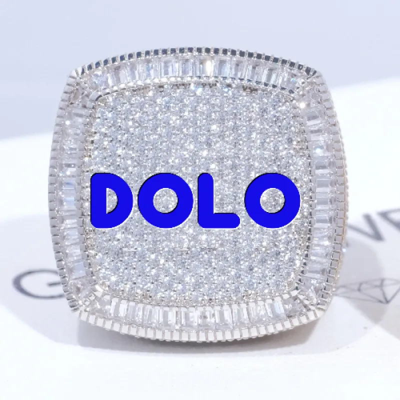 CUSTOM LETTER 3D ICED RING sold by The GUU Shop