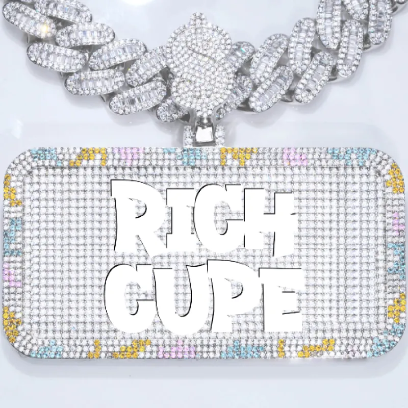 CUSTOM LETTER NECKLACE 3D COLORFUL SQUARE sold by The GUU Shop