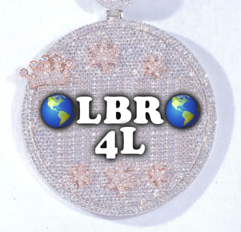 CUSTOM LETTER NECKLACE 3D BIG CROWN DISC sold by The GUU Shop