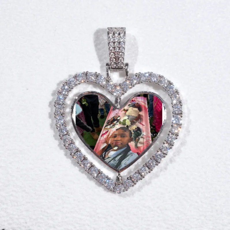 3D Spinning 2-Faced Heart Custom Picture Pendant sold by The GUU Shop