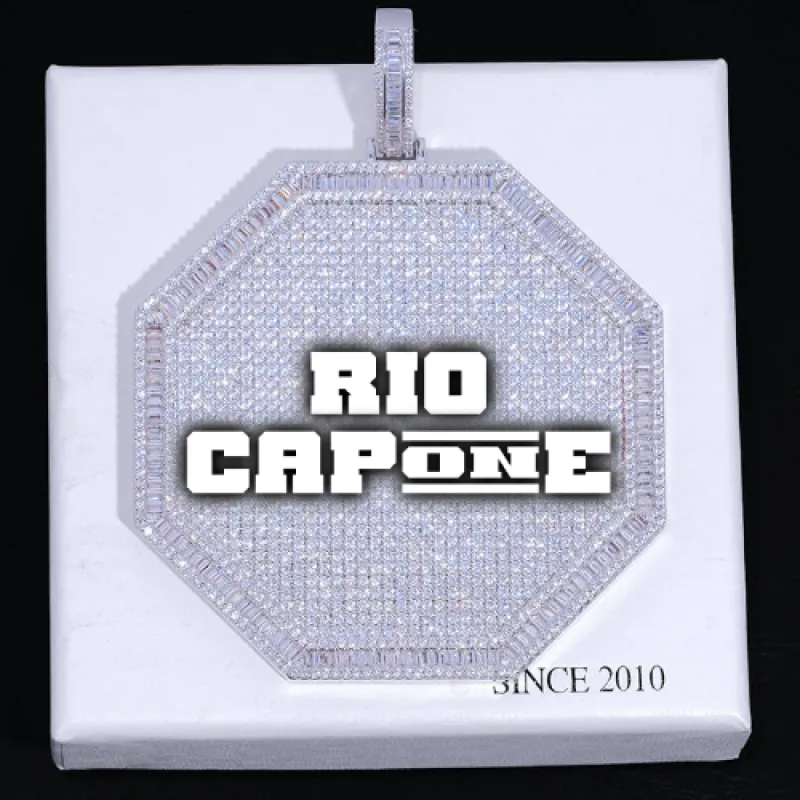 CUSTOM LETTER NECKLACE 3D BIG OCTAGON sold by The GUU Shop