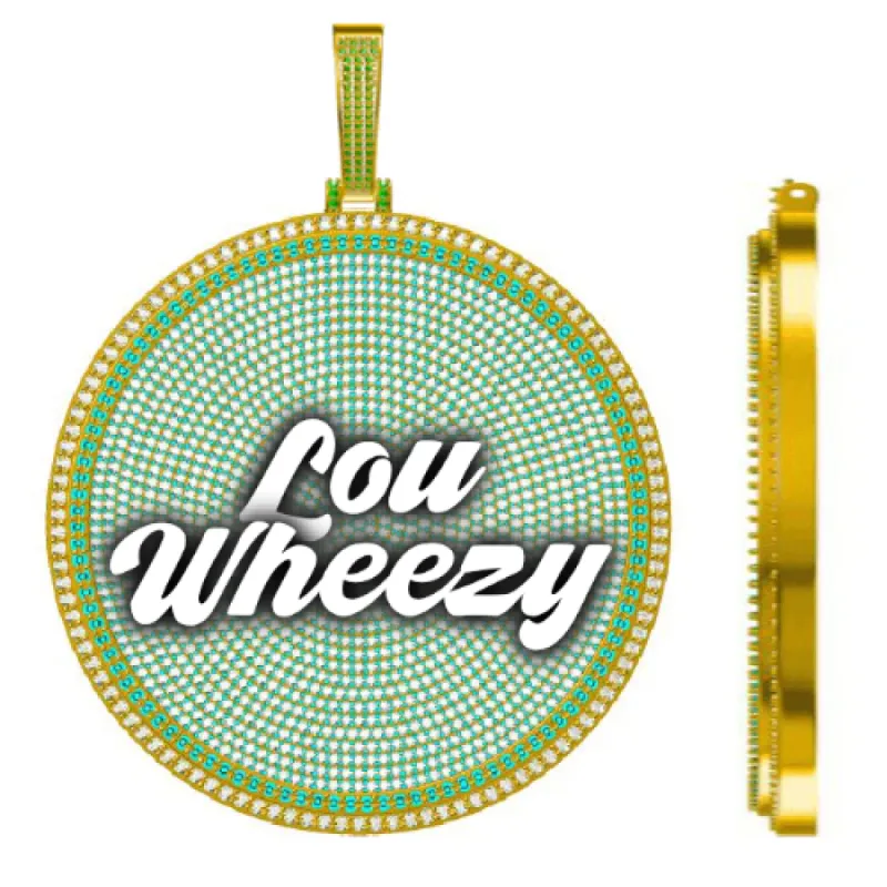 CUSTOM LETTER NECKLACE 3D BIG DISC sold by The GUU Shop