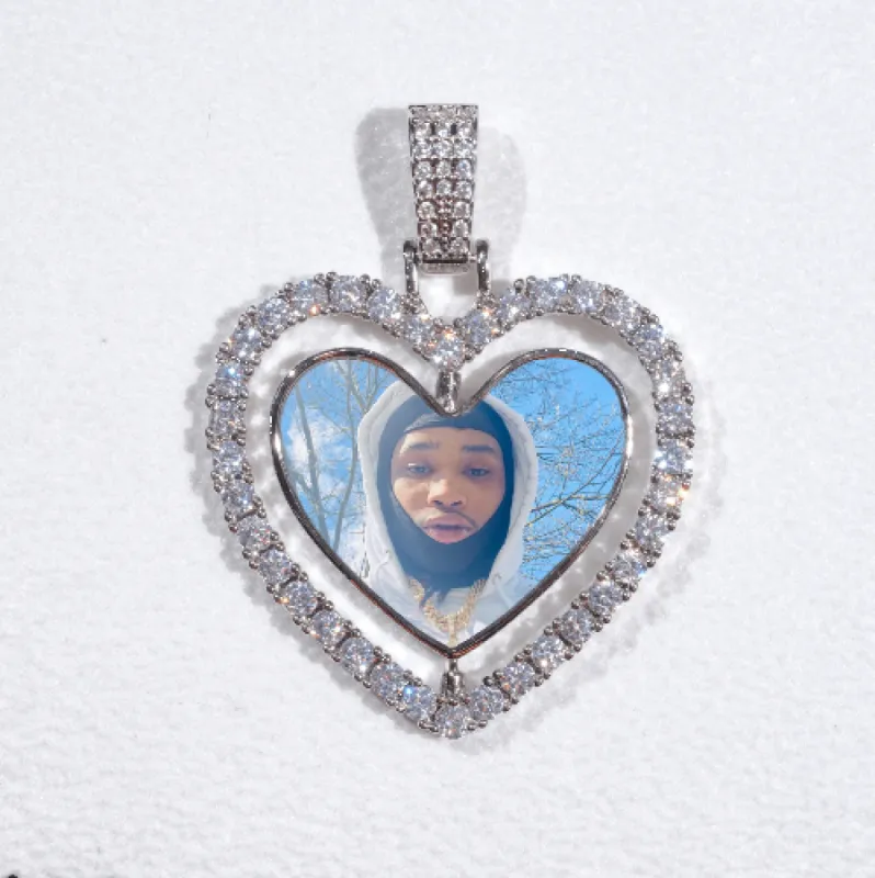 3D Spinning 2-Faced Heart Custom Picture Pendant sold by The GUU Shop