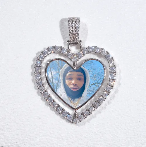 3D Spinning 2-Faced Heart Custom Picture Pendant sold by The GUU Shop