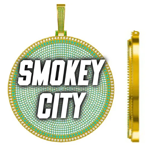 CUSTOM LETTER NECKLACE 3D BIG DISC sold by The GUU Shop