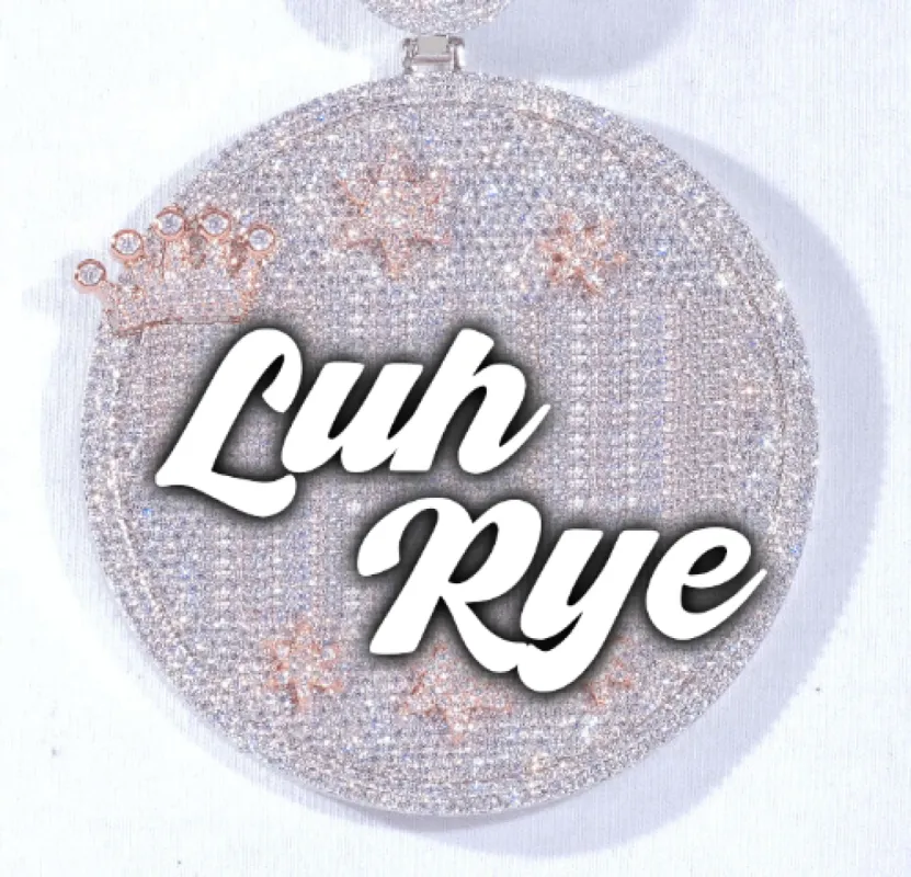 CUSTOM LETTER NECKLACE 3D BIG CROWN DISC sold by The GUU Shop