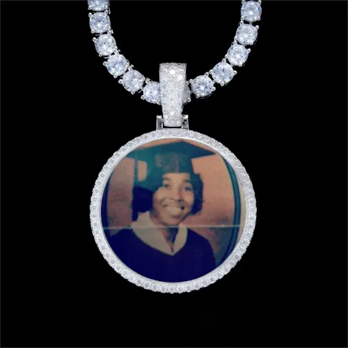 925S & VVS Moissanite 3D Circle Custom Picture Pendant sold by The GUU Shop